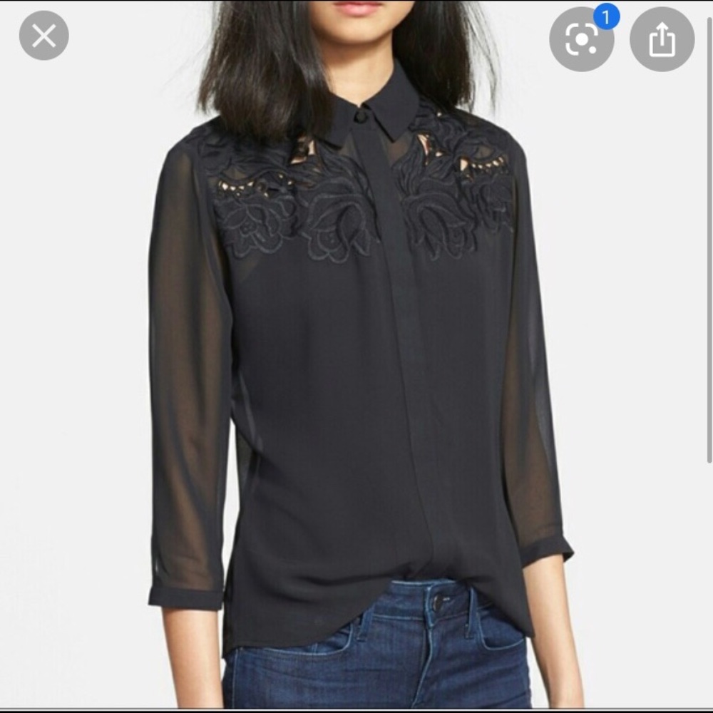 Ted Baker Black Lace Blouse
